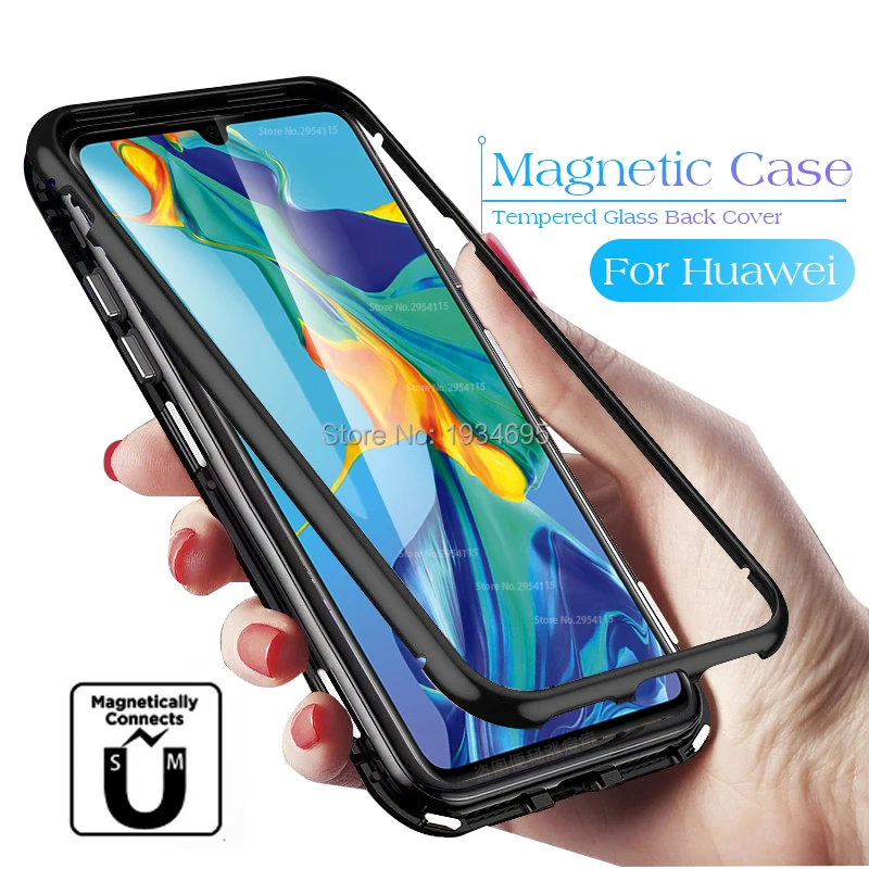 HUAWEI P30 Pro Magnetic Adsorption Case Ultra Phone For Huawei P20 P20Pro Magnet Tempered Glass |