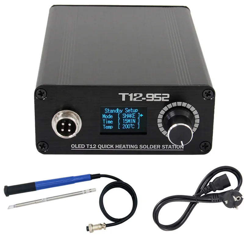 Цифровая паяльная станция STC с OLED дисплеем ручкой T12 9501 наконечником для