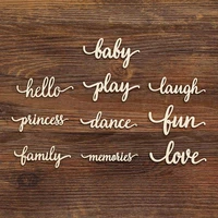 laser cut script wooden baby play laugh princess love art sign unfinished wood cutout shapes baby shower 1st party decoration