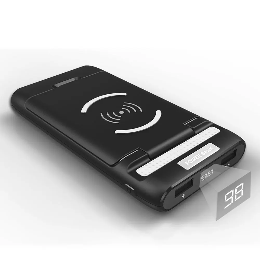 KISSCASE 10000mAh Qi Wireless Charger Power Bank For iPhone 11 X XS MAX Samsung Xiaomi Powerbank External Battery Phone Holder | Мобильные