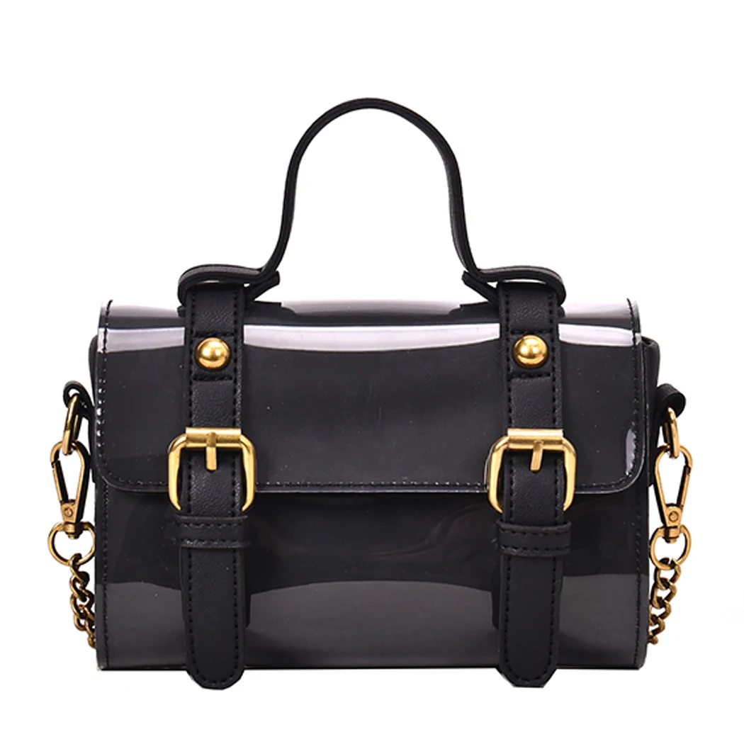 

Crossbody Bags Women Fashion Leather Handbag Clear Transparent Shoulder Messenger Bag Designer Brand Chain Strap Small Totes