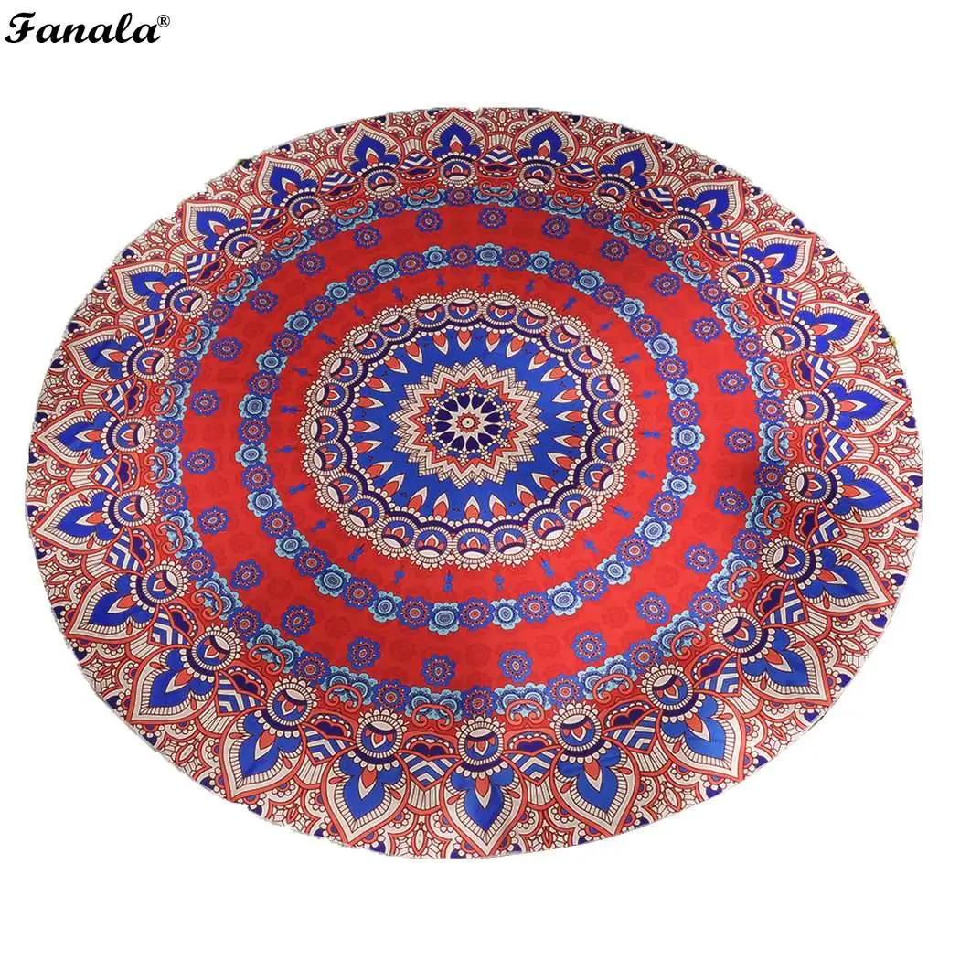 Круглый Гобелен пляжный коврик для йоги Павлин Boho Roundie весна лето настенная