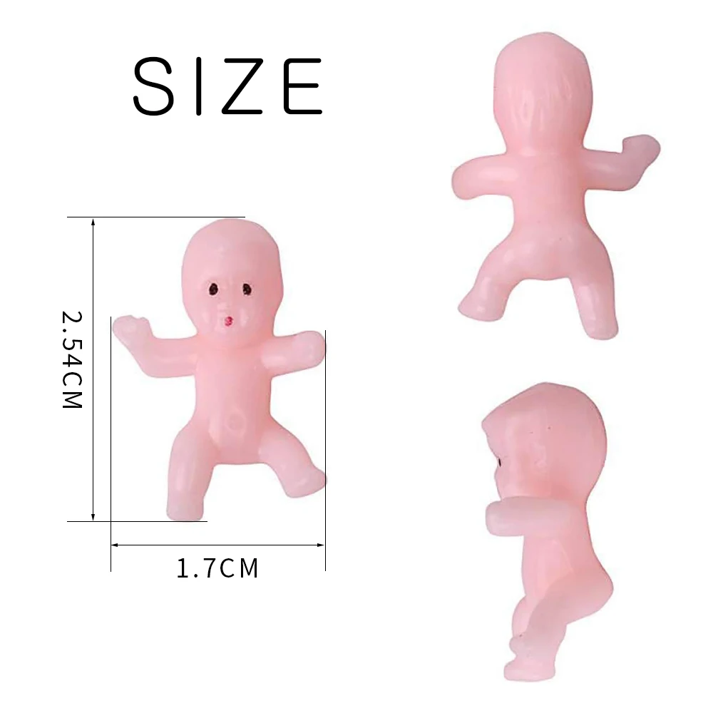 100 шт. мини Пластик младенец куклы для Baby Shower или вечеринки по случаю кубики льда