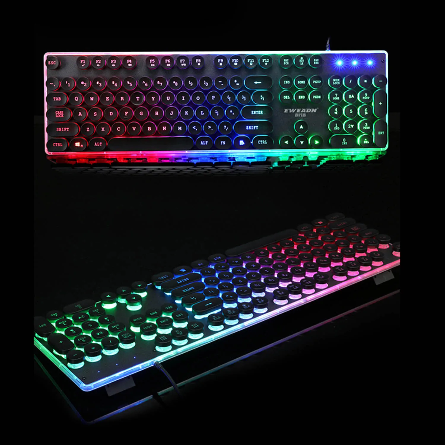 Vococal 108 Ключи светодиодный Проводная игровая клавиатура с подсветкой Клавиша