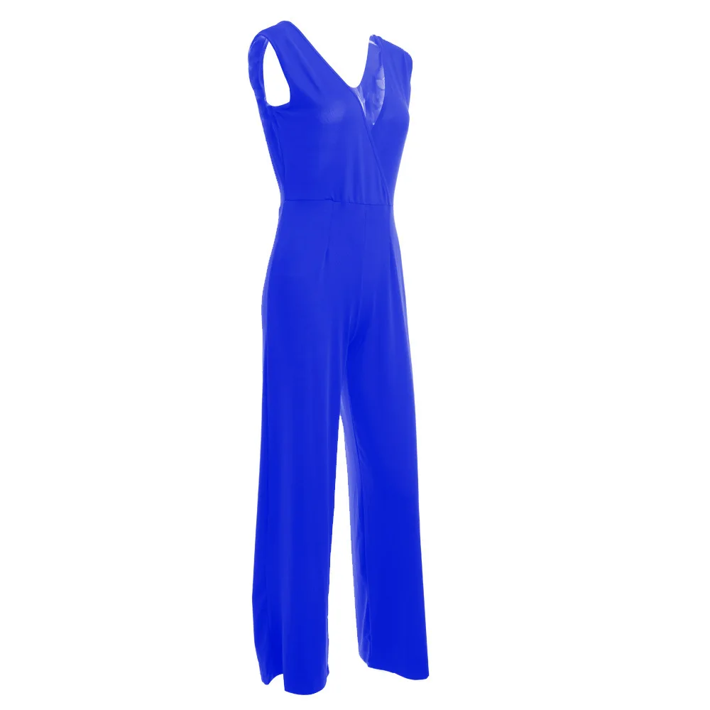 Женский комбинезон с V-образным вырезом без рукавов | Женская одежда