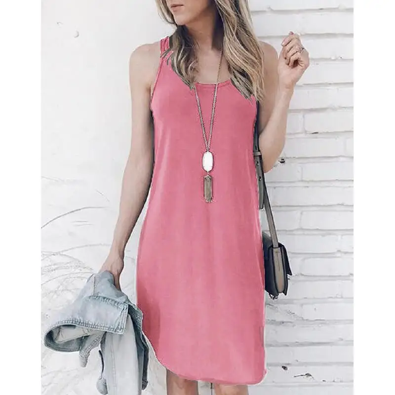

2019 Women'S Summer Beach Dress Female & Girl Casual Vestido Vest Dresses For Women Sleeveless Dress SJ2029X