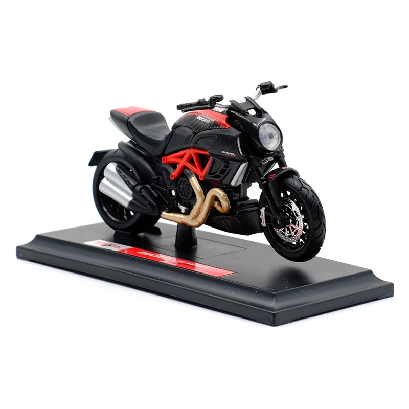 MAISTO 1:18 Diavel углеродная Литая модель мотоцикла работоспособная короткошерстная