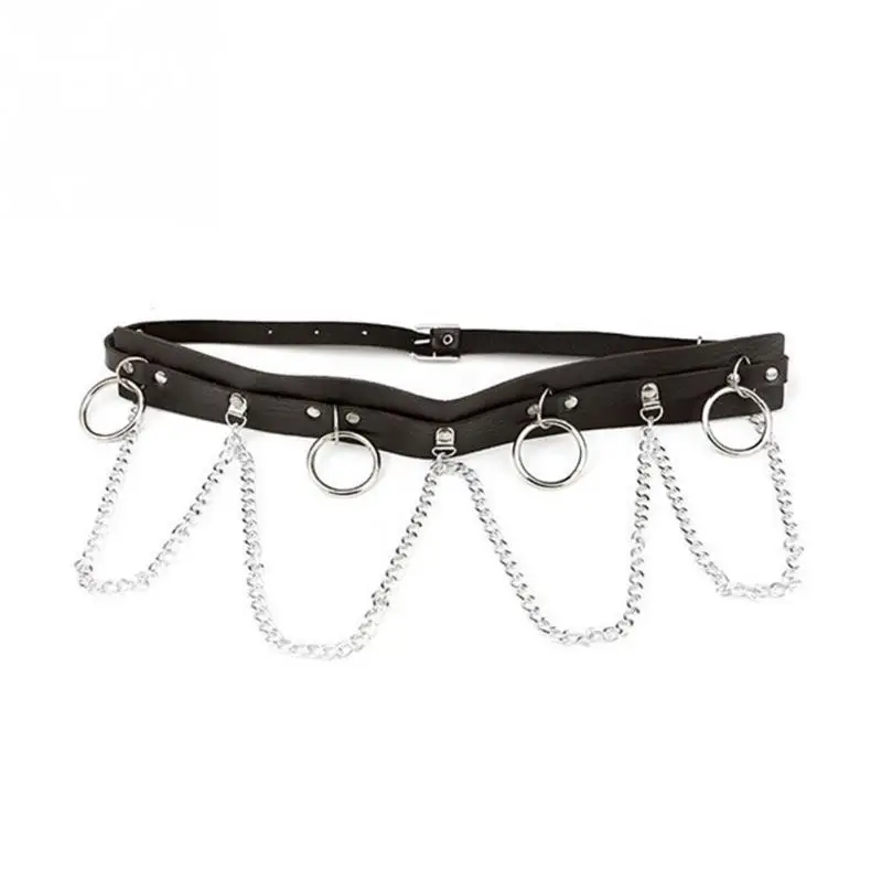 Новинка женский пояс панк стиль модный цветной искусственная кожа металлическая