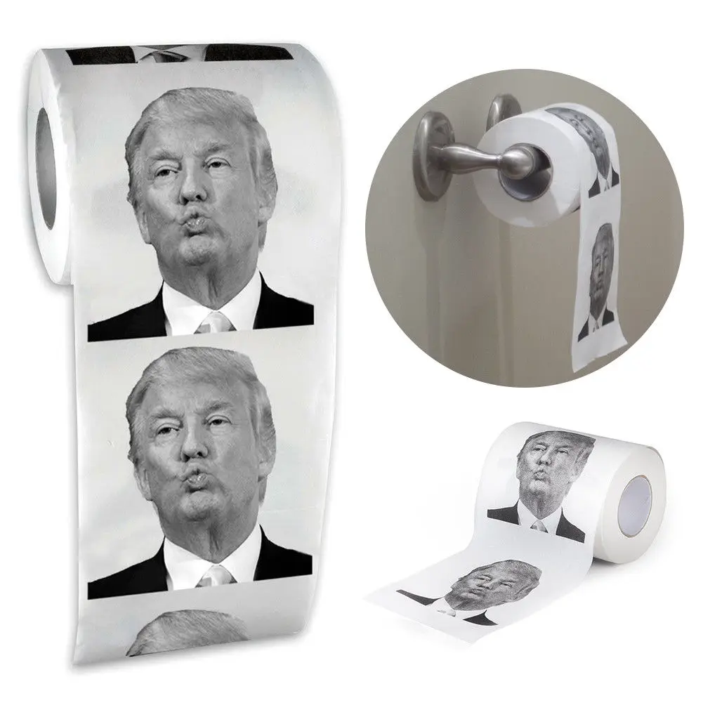 Новинка забавная туалетная бумага Дональд Трамп рулон туалетной бумаги Мягкая