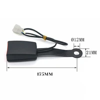 175mm 78 camlock auto car front seat belt buckle padding socket plug connector with warning cable