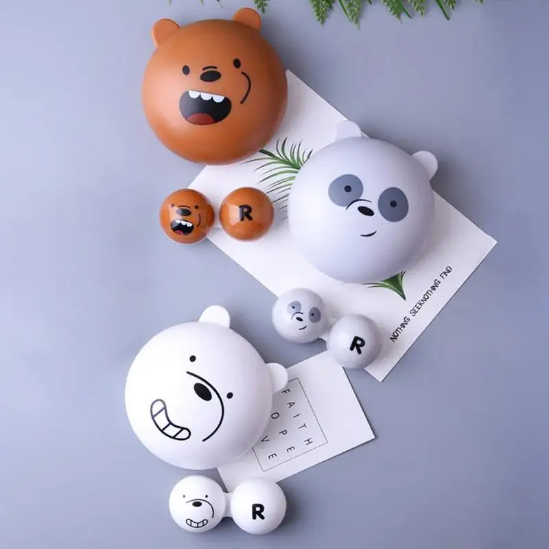 Милый мультяшный медведь портативный Круглый футляр для контактных линз