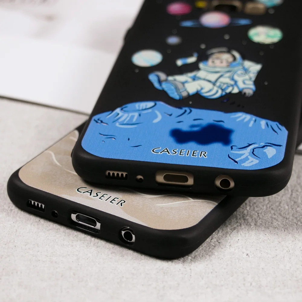CASEIER тисненый чехол для Samsung Galaxy S6 S7 edge матовый мягкий TPU телефона S8 Plus Note 8