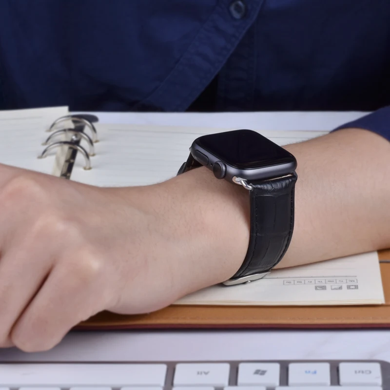 Ремешок сменный из натуральной кожи для Apple Watch Band 3 2 1 42 мм 38 браслет на запястье
