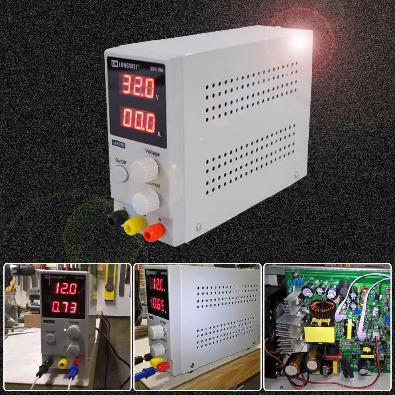 Мини Регулируемый цифровой источник питания постоянного тока 30 V 10A лаборатории