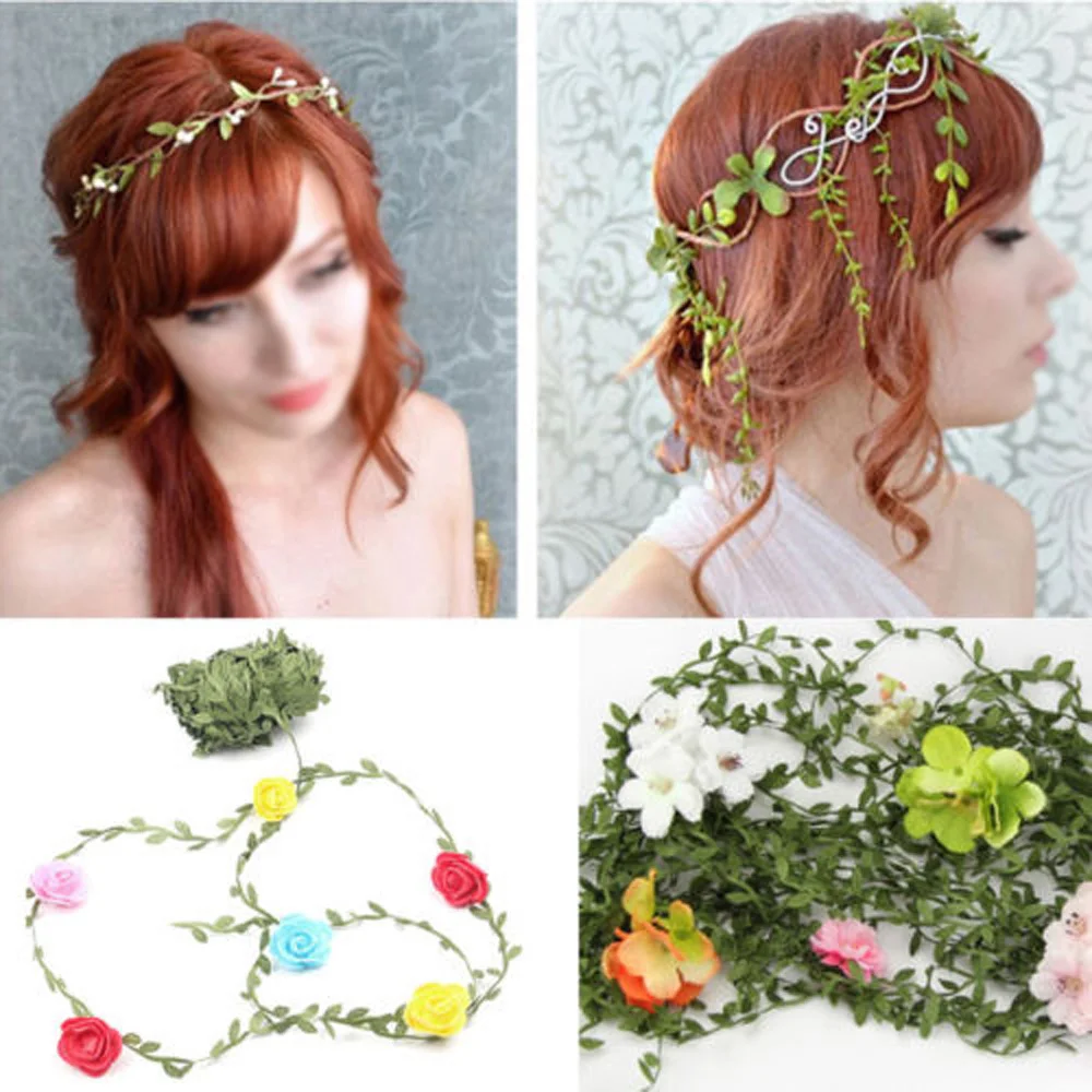 20m Artificial Wicker Leaf Vine DIY Wedding Garland Wreath Fake Greenery Decor | Дом и сад