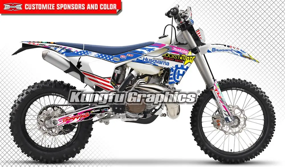 Набор наклеек для гоночного мотоцикла KUNGFU Husqvarna TE FE TC FC TX FX 125 250 300 350 450 501 2016 2017 2018