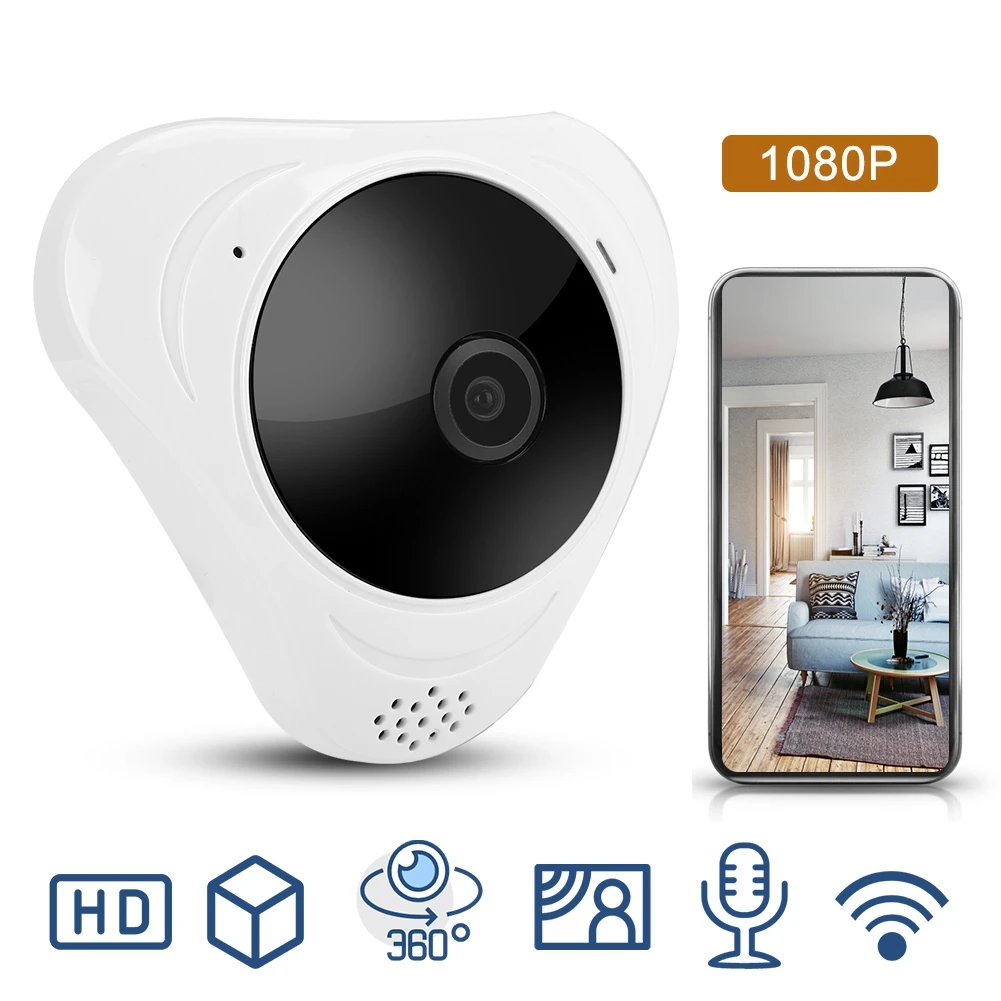 Панорамная VR камера 1080P с углом обзора 360 градусов объектив рыбий глаз Wi Fi ночного