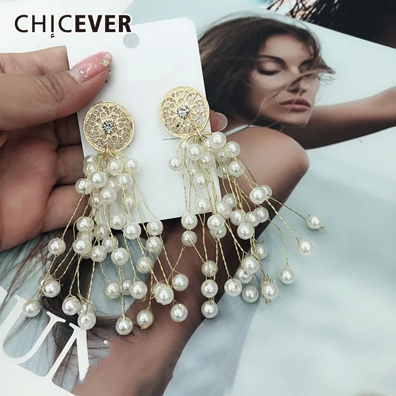 CHICEVER Весна наушники для женщин с отделка жемчужными бусами diamond серьги интимные