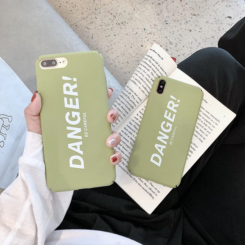 KJOEW Жесткий Чехол для ПК с буквенным принтом iPhone 7 8 Plus XS Max XR X 6 6s чехлы мультяшным