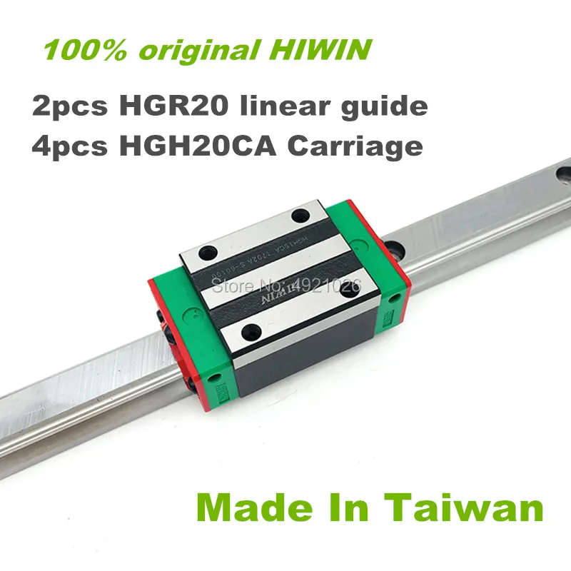 

100% original HIWIN 2pcs HGR20 1050mm 1100mm 1200mm 1500mm Linear Guide rail + 4pcs HGH20CA HIWIN Carriage