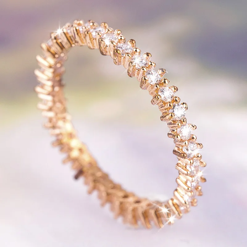 Женское кольцо из розового золота с бриллиантами 14 к|Кольца| |