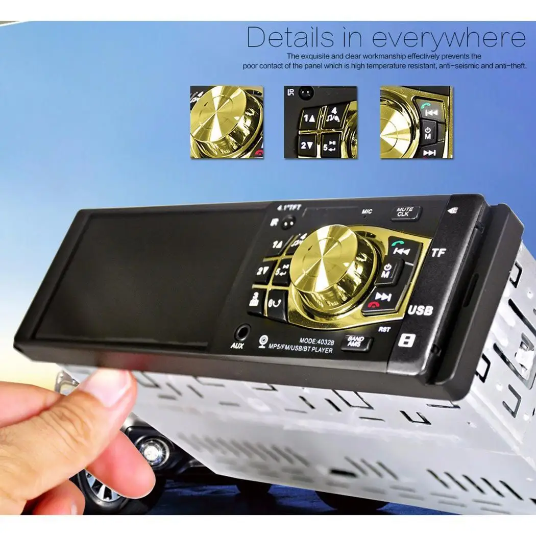 4 дюймовый автомобильный mp3 плеер с камерой WMA цветной OLED 4032B экран автомобиля 60 Вт