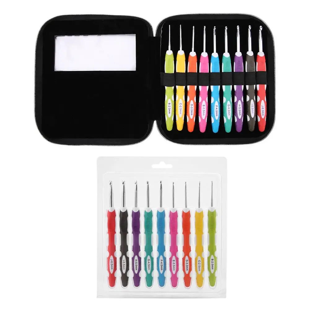 Набор из 9 предметов для вязания крючком набор алюминиевого сплава ручной работы