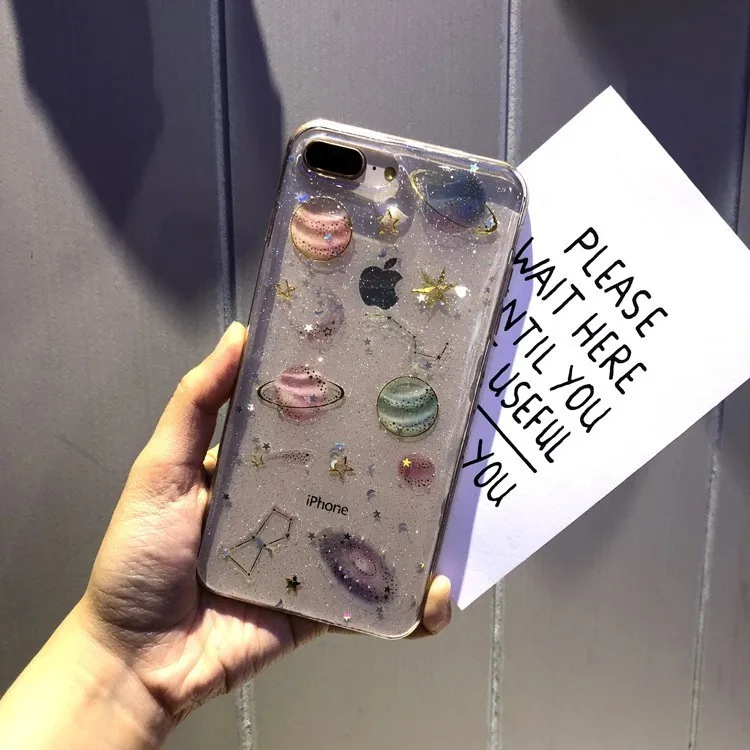 Мода для iPhone 8 жидкости Жесткий ПК ясно телефон оболочки 6 S 7 Plus X чехлы мобильного