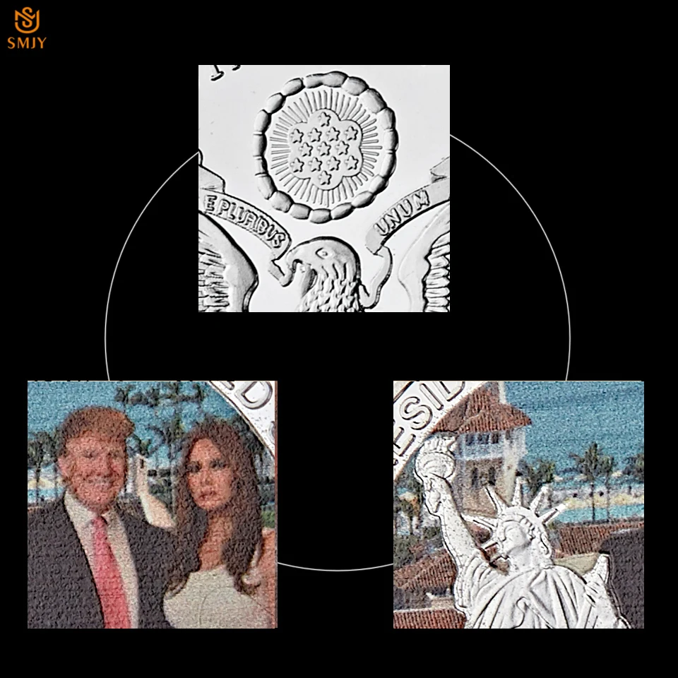 45 й президент США Трамп и Мелания качественная памятная металлическая монета с