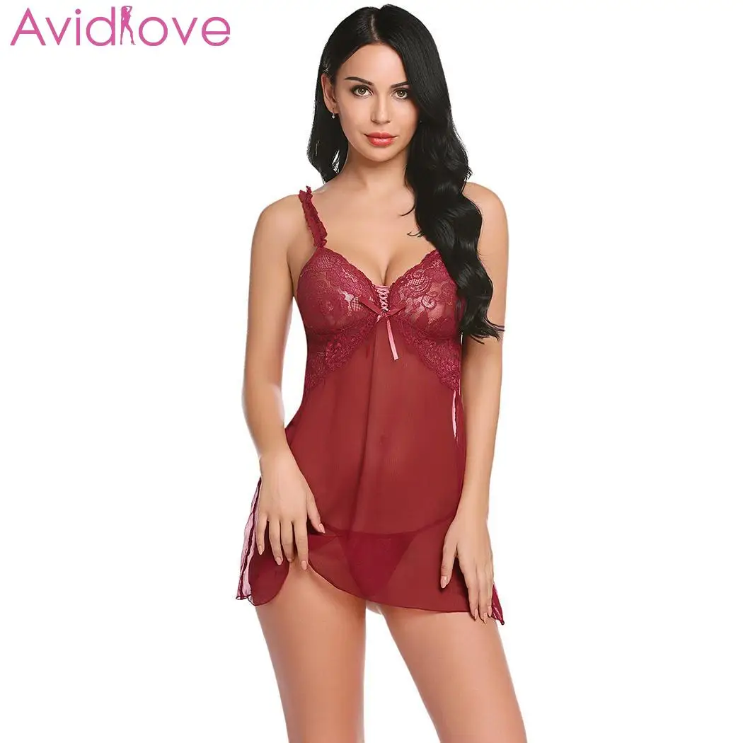 Avidlove Babydoll Сексуальное нижнее Белье для сна горячая эротическая Ночная сорочка