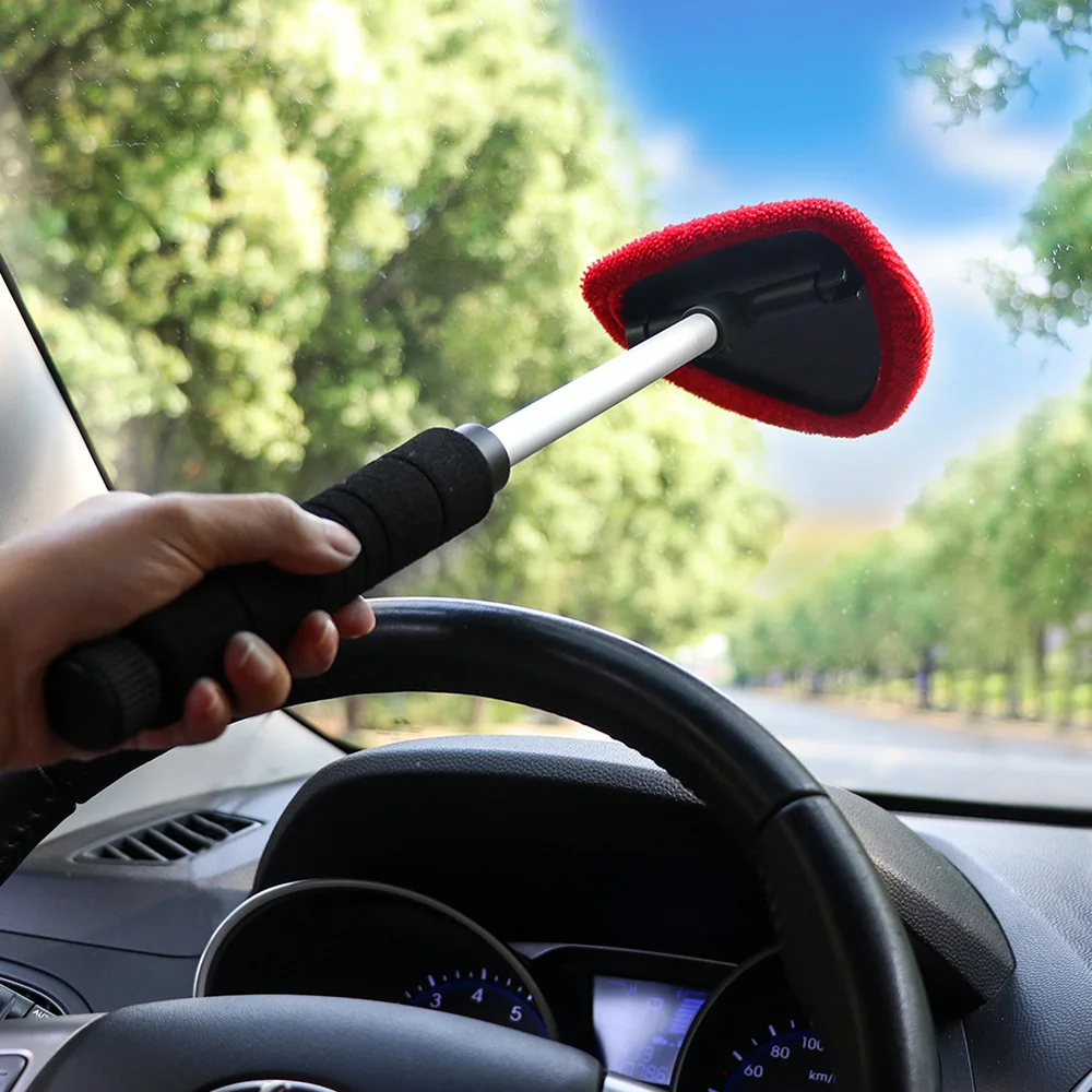 

Car Windshield Cleaner Brush Wiper Telescopic Handle Microfiber Windshield Cleaner Soft Towel Brush Car Care Cleaning Tools New
