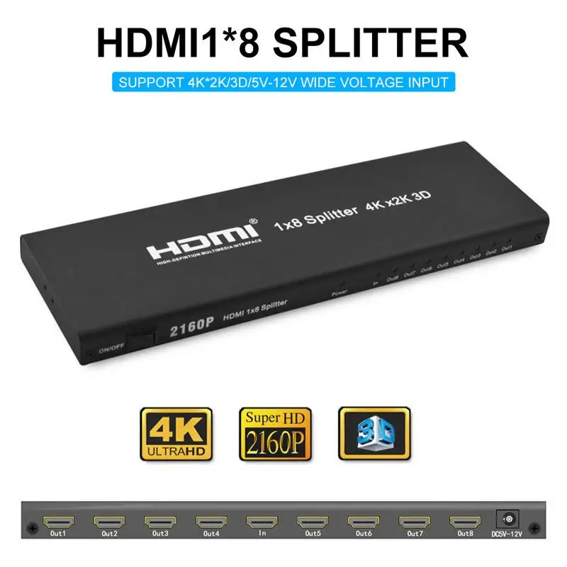 8 Порты 4 K 2 с мультимедийным интерфейсом высокой четкости разрешением Full HD 1080 p
