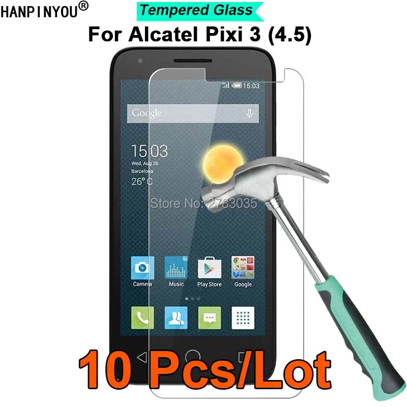 10 шт. для Alcatel One Touch Pixi 3 (4 5) pixi3 4 5 дюйма твердость 9H 2.5D ультратонкая закаленная