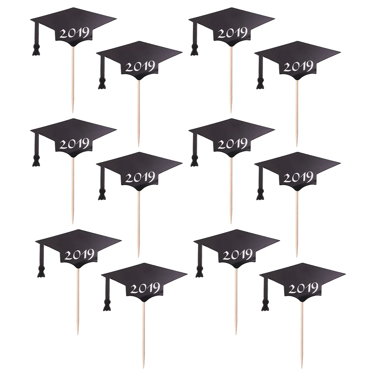 12pcs 2019 Bachelor Cap Cake Topper Graduation Decorative Insert Card Party Favor Decoration Supplies | Дом и сад