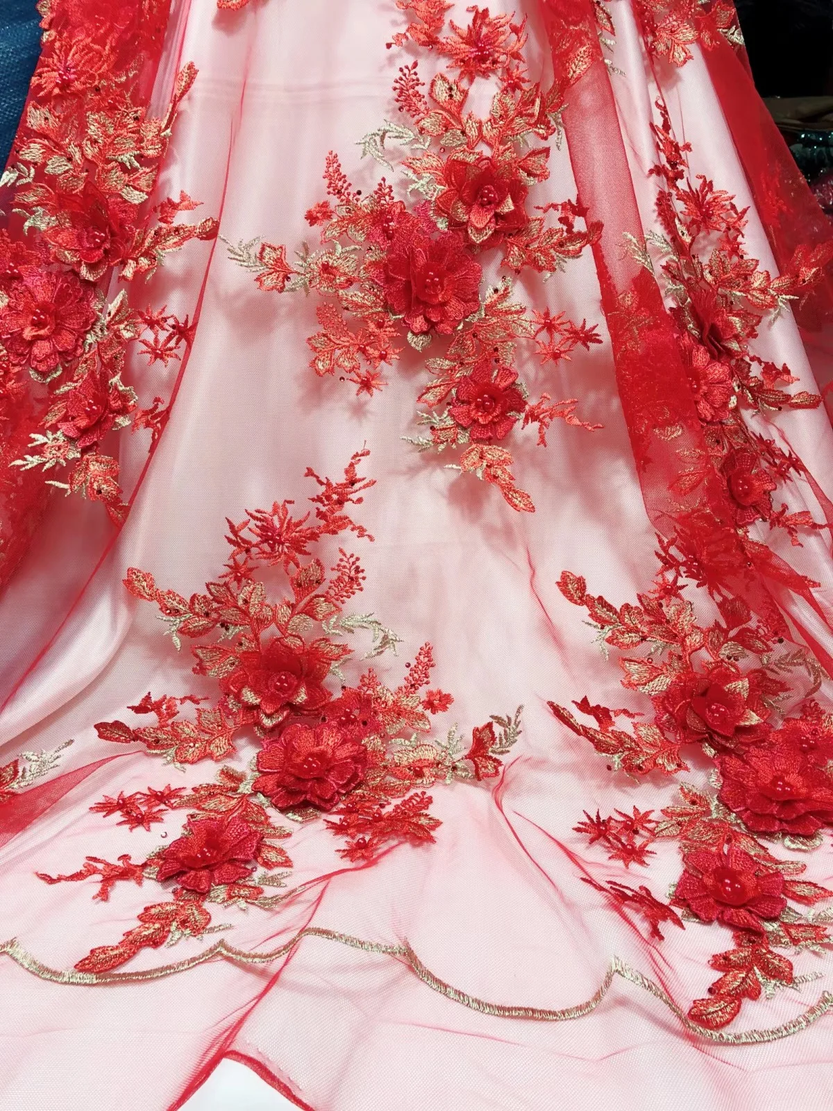 Красивая африканская качественная 3d кружевная ткань с вышивкой из французского