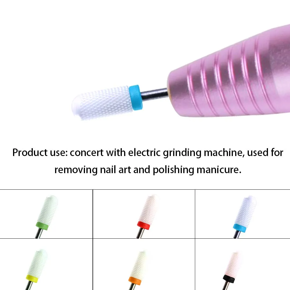 Electric Nail Drill Machine Accessory Ceramic Cuticle Clean Burr Drilling Bits Rotary Milling Cutters For Manicure Pedicure Tool | Красота и