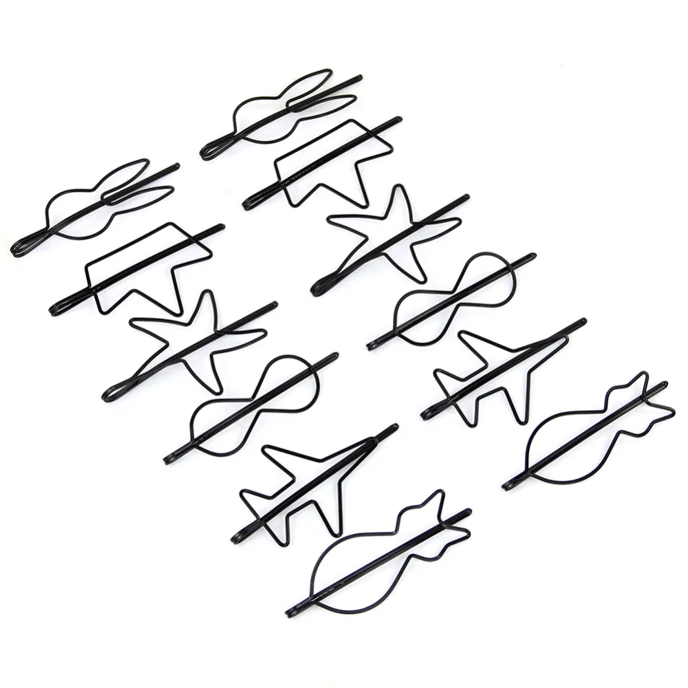 Black Word Folder Barrettes for Children Baby Hair Clips Girls Above 3 Years Multi Shapes Clasp pins Accessories Head | Детская одежда
