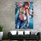 Сексуальный аниме-постер с сексуальной девушкой, художественный холст, домашний декор, Шелковый постер с принтом, картина для украшения стен дома