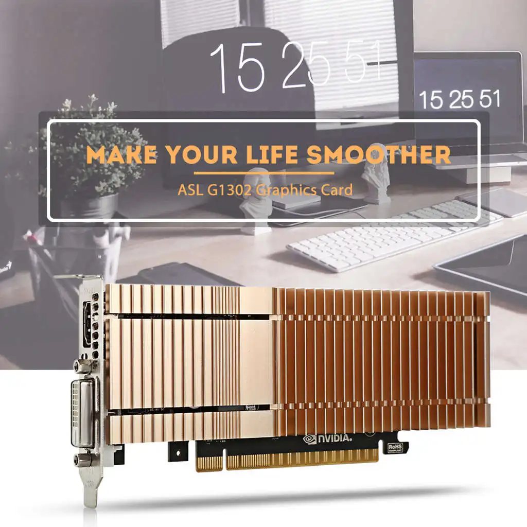 Asl G1302 карта изображения используется 4090X2160 2 Гб 64 бит Gddr5 Hdmi/Dvi 384 Cudr Core Fan внешняя