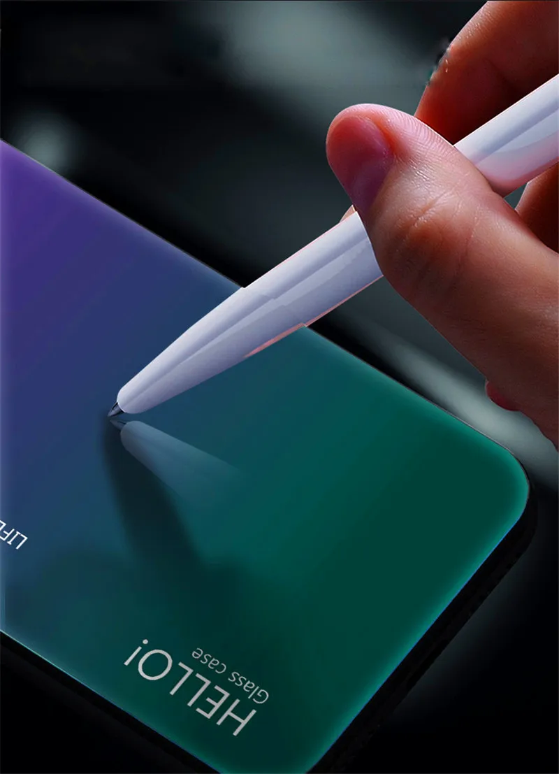 Чехол для Huawei P30 P20 Lite Pro с градиентным стеклом Жесткий Honor 8X Max 8C Y9 2019 Mate 20 Mate10 Nova