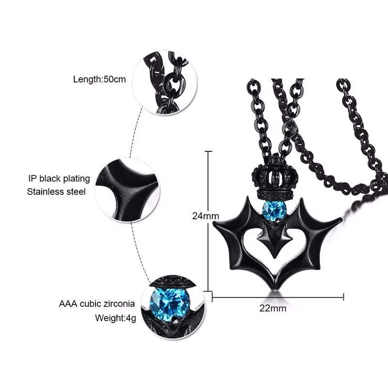 Пара ювелирных изделий ожерелье из нержавеющей стали с кулоном в форме