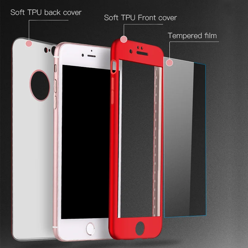 360 Full Cover Silicone Case For iPhone X MAX XR XS Luxury Degree Phone Shell 7 7Plus 8Plus 6 Plus 6s 8 |