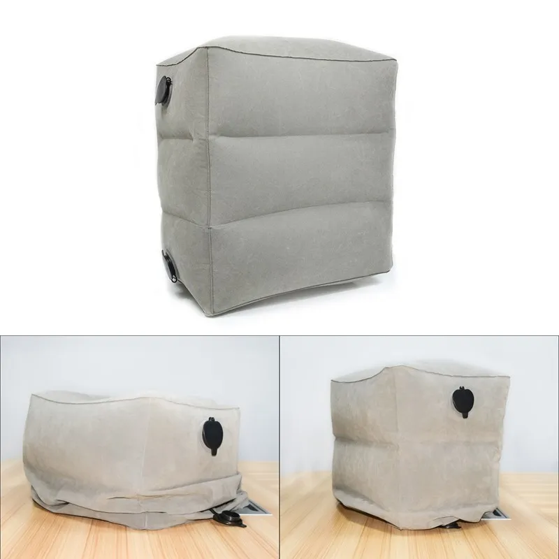 

Inflatable Travel Foot Support Pillow with Inflatable Storage Bag Portable 3 Layers Foot Rest Cushion Travel Plane Car Cushion