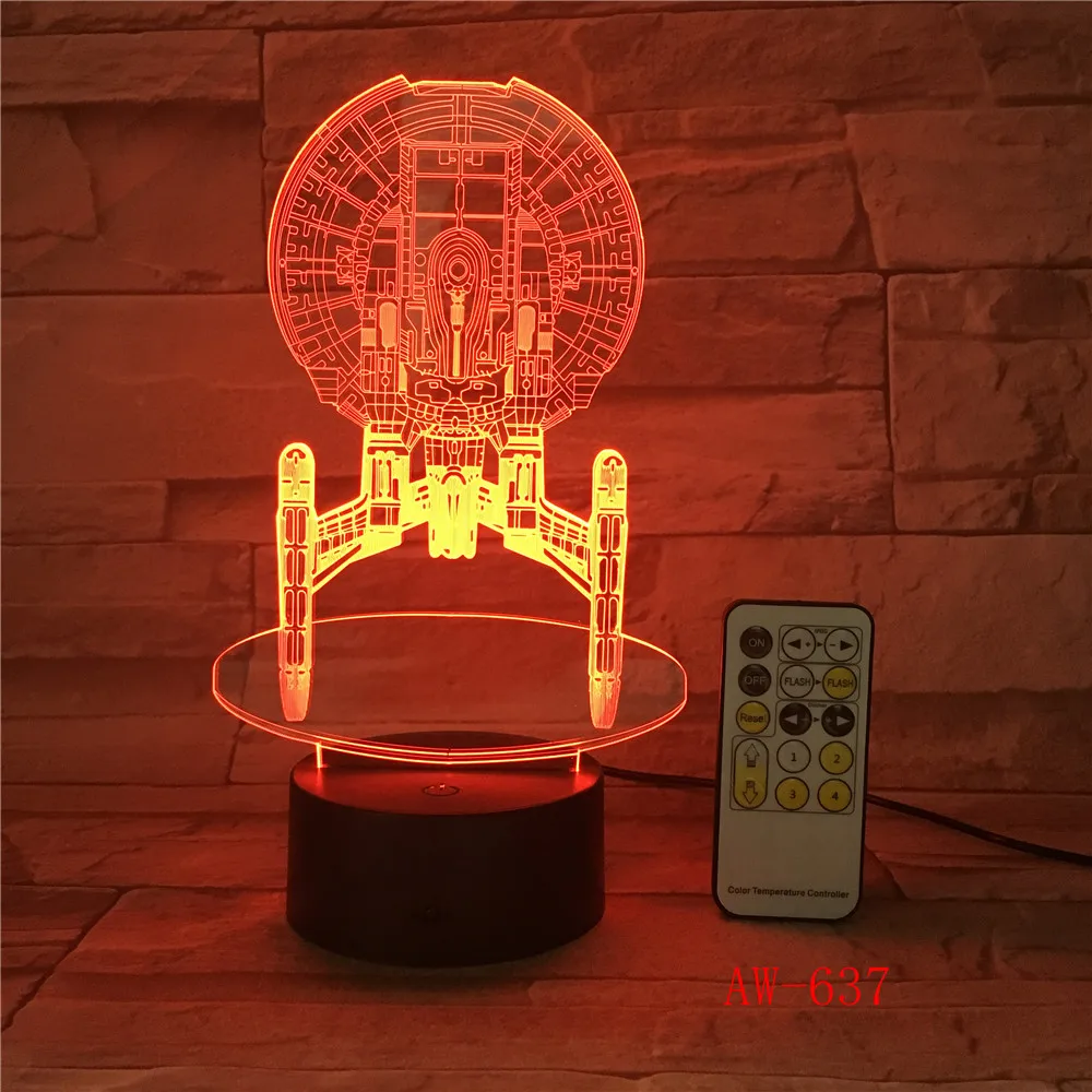 7 цветных сменных настроений Светодиодная лампа 3D светодиодный космический
