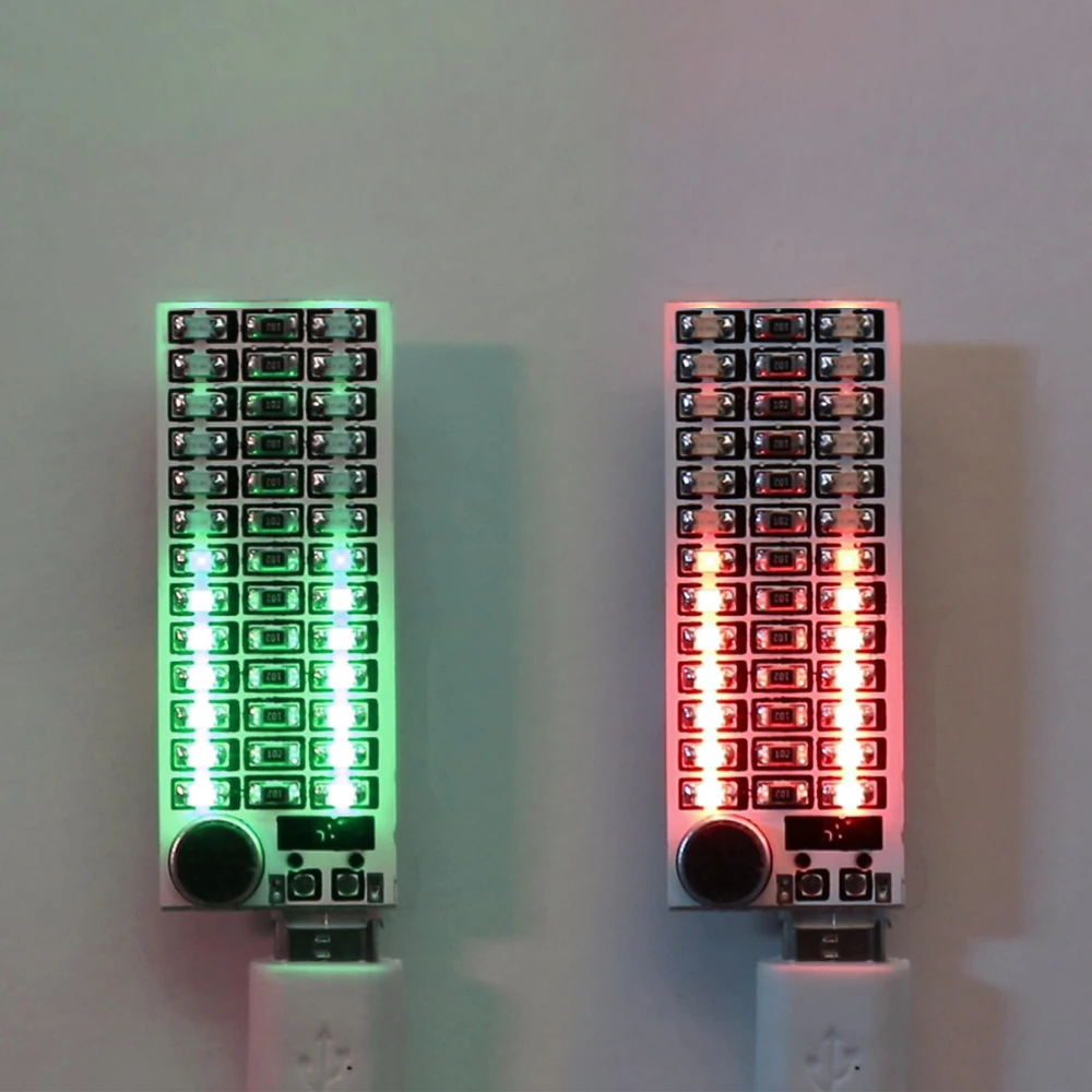 1 шт. 2*13 USB Мини Голосовое управление Музыка Аудио спектр флэш-индикатор уровня громкости светодиодный модуль дисплея
