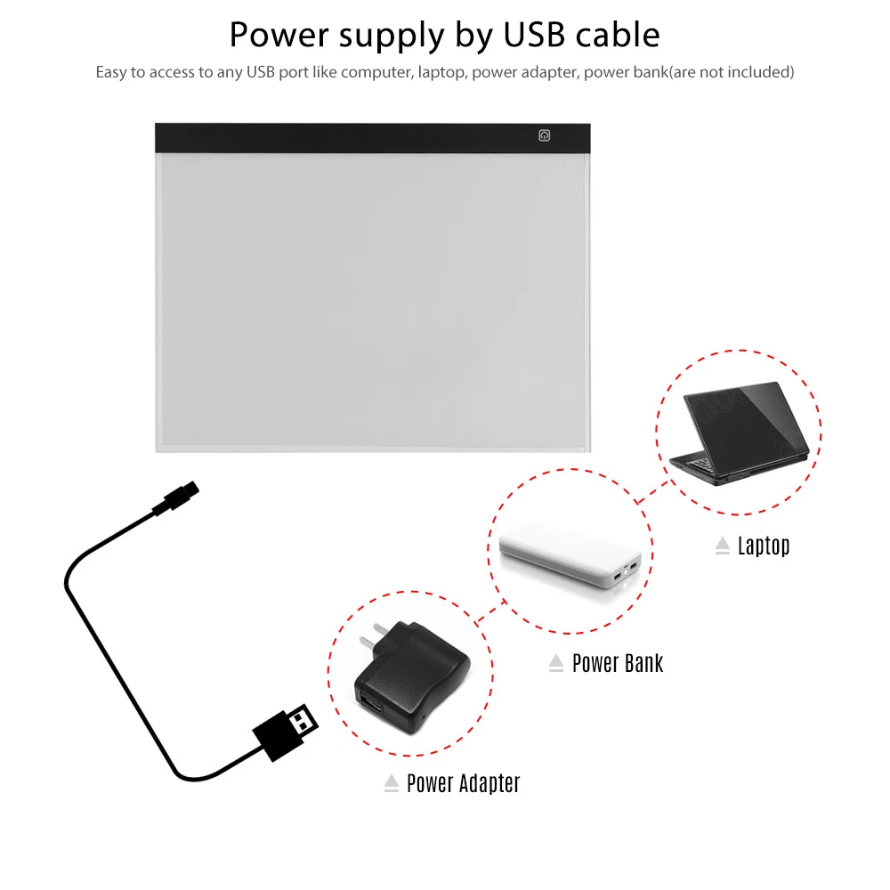 A3 LED Light Box Tracer USB питание Трассировка световая панель 3 Уровня Регулируемая