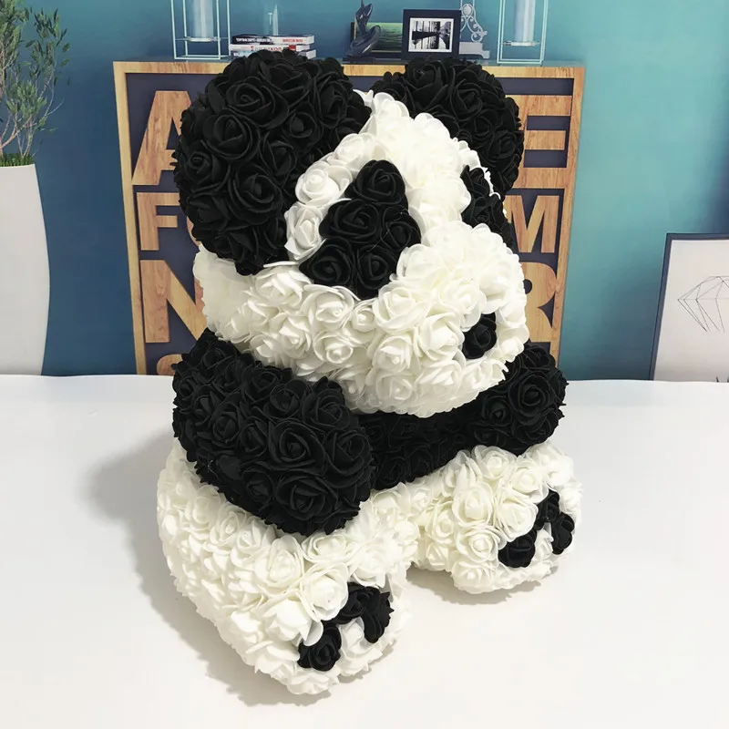 Горячая продажа подарок на день Святого Валентина искусственные из ПЭ Роза панда