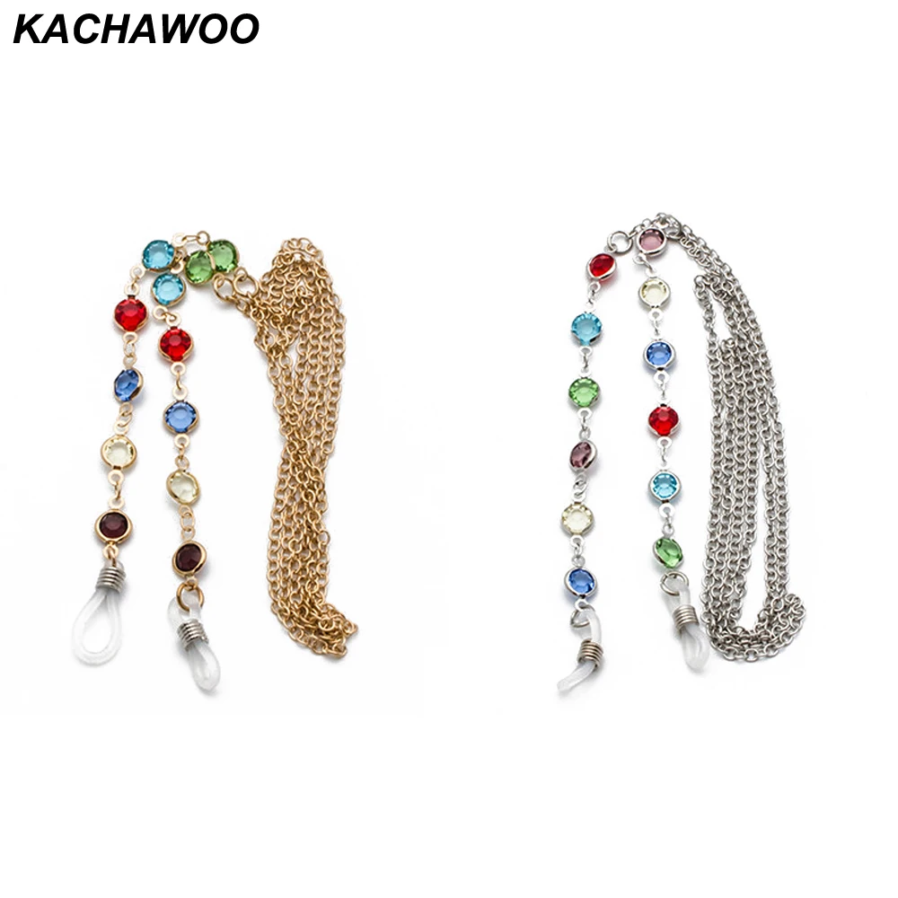 Женские очки для чтения Kachawoo из нержавеющей стали с цепочкой и шнуром цветные