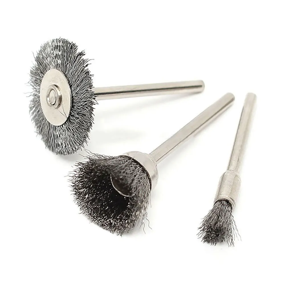 

2019 Brand New 45pcs Wire Brushes Metal Rust Removing Wheels Steel Wire Wheels With Shank Pole Flat Copper Wire