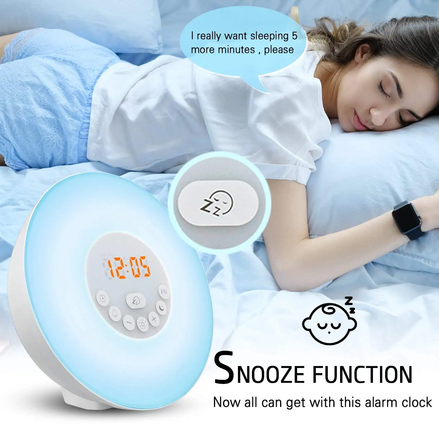 IG-Alarm Clock Wake Up светильник-Sunrise/Sunset Simulation настольная прикроватная лампа Защита глаз